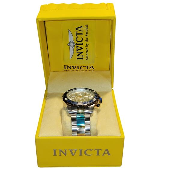 Invicta Silver and Gold Watch with Blue Accents
Model:23994 - Picture 1 of 8